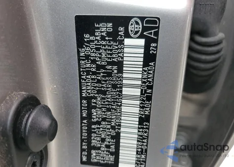 2016 Toyota Corolla L из США, поврежденный, VIN 2T1BURHE4GC711959